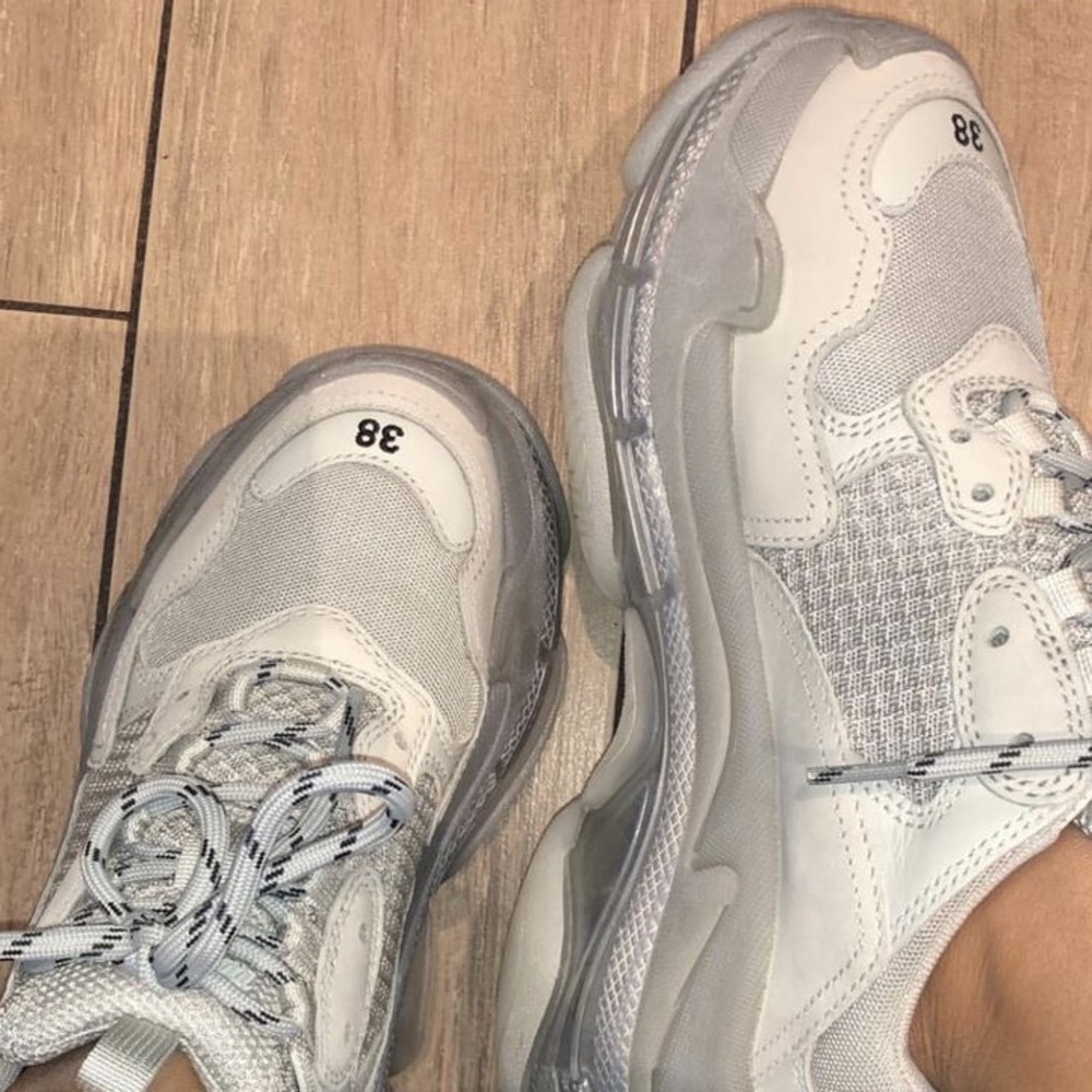 Balenciaga Triple S Clear Sole Dad Sneakers White